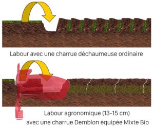 Labour classique et labour agronomique avec la même charrue. Les avantages d'une charrue classique et d'une charrue déchaumeuse.